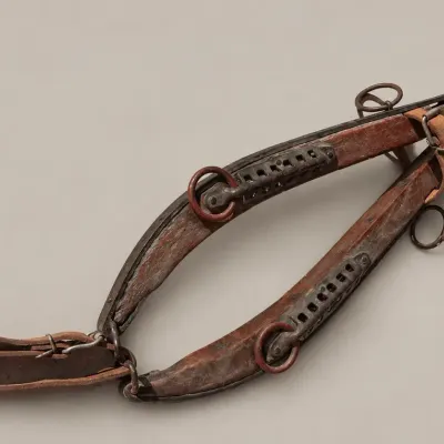 Antique Horse Hames With Brass Ball Tips and Iron Hardware
