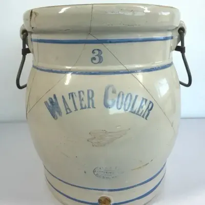Red Wing 3-Gallon Stoneware Water Cooler w/ Metal Handles