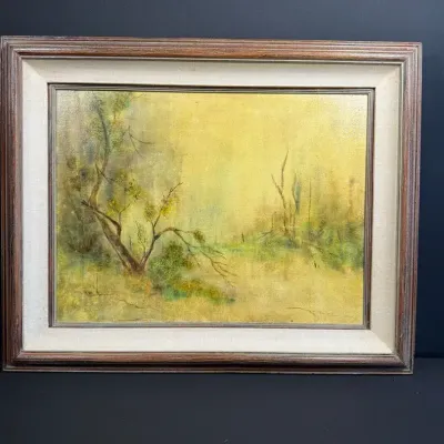 Mary Vincent Bertrand Signed Louisiana Landscape Acrylic Painting – 18 x 24
