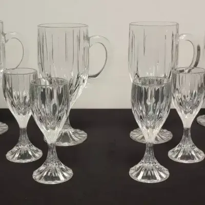 Mikasa Park Lane Crystal Irish Coffee Mugs (Set of 4) & Cordial Glasses (Set of 8)