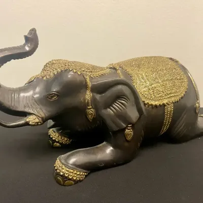 Vintage Thai Ornate Two Toned Bronze Figure