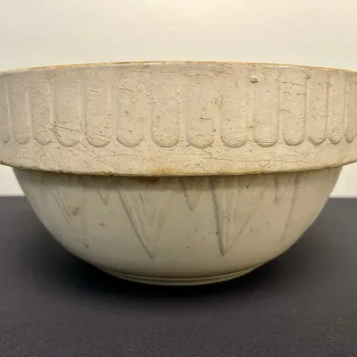 Ruckel’s Pottery Stoneware Mixing Bowl “Picket Fence”