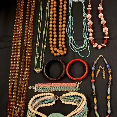 Colorful Beaded Costume Jewelry Lot W/ Necklaces + Earrings + Bracelets & More!