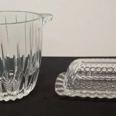 Mikasa Park Lane Crystal Ice Bucket & Butter Dish