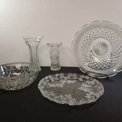 Crystal And Glass Serving Platters, Bowls, And Vases