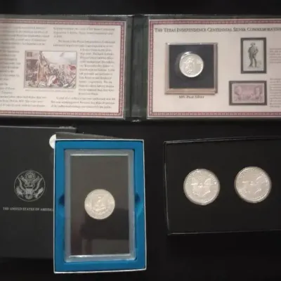 US Coins: Carson City Silver Dollar, Texas Independence Centennial Set, And 1986 Walking Liberty