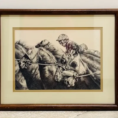 Kathy White Whitley “The Start” Framed Pencil Sketch