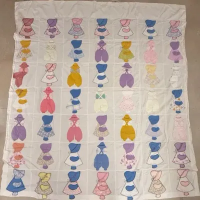 Handmade Vintage Sunbonnet Sue Top Sheet 