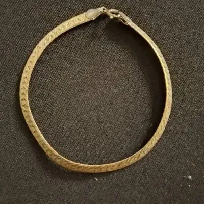 Italian Sterling Silver Herringbone Bracelet 5.3g