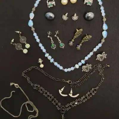 Blue And Sterling Coloured Jewelry Mixed Lot