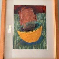 Anne Gresinger Original Mixed Media Painting "Yellow Bowl"
