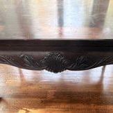Vintage Regency Style Carved Mahogany Library Table – Shell Motif Writing Desk