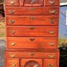 Custom Mahogany Highboy Chest — Chippendale Style Carved Shell Dovetailed 86"