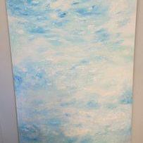 Large Contemporary Expressionist Sky And Cloud Study Acrylic Painting On Canvas