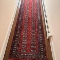 Vintage Hand-Knotted Pakistani Bokhara Wool Runner Rug - Elephant Stamp Pattern