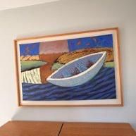 Anne Gresinger 1988 Original Mixed Media Painting "Sea-scape"