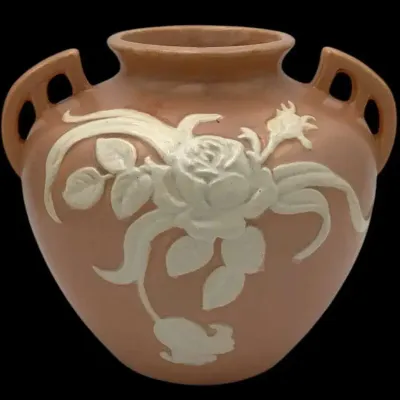 Weller Pottery “Cameo Rose” Double Handed Squat Vase