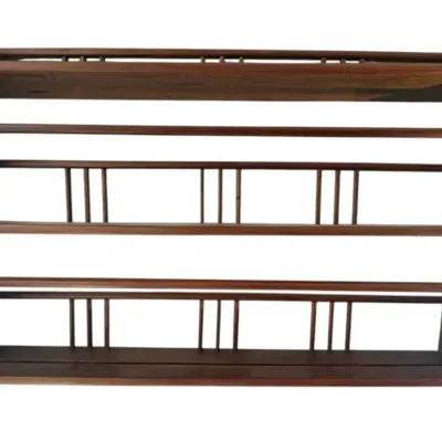 Multi-Tier Wooden Wall Self with Spindle Accents 
