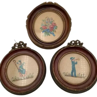 Three Framed Needle Points 