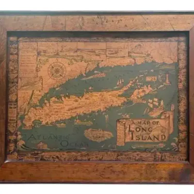 Wooden map Of Long Island, NY