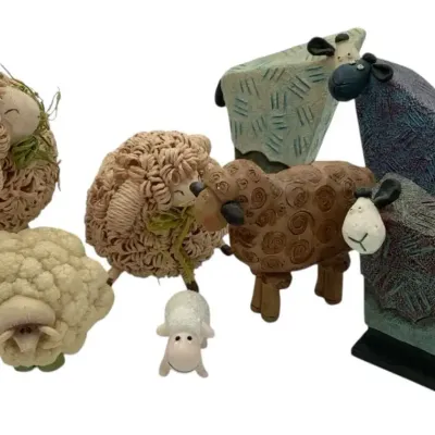 Eight Sheep Figurines - Farmyard Fun And More 