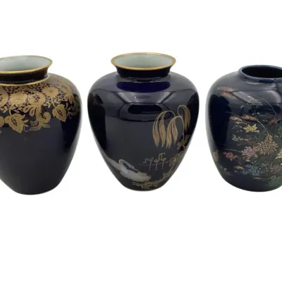 Two Hutschenreuther Vases And One Toyo Vase