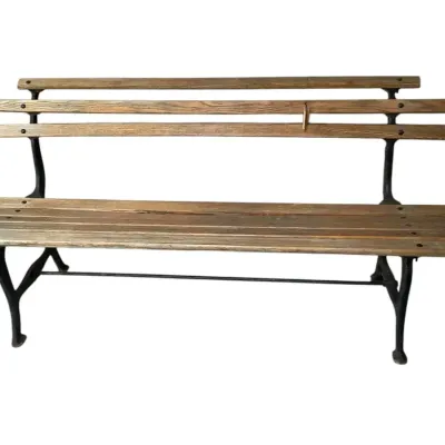 Vintage Cast Iron And Wood Outdoor Bench
