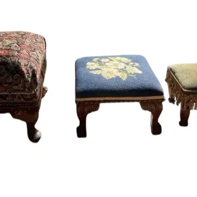 3 Antique Footstools 