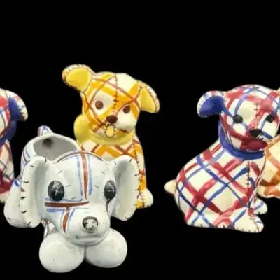 5 Puppy Figurines