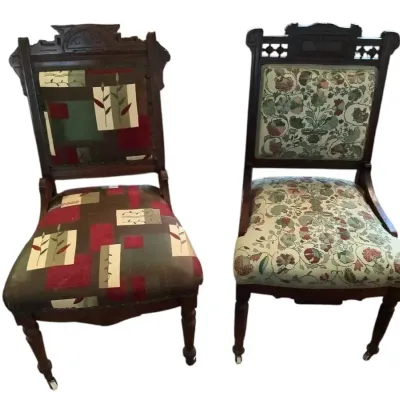Pair Of Antique Carved Wooden Chairs