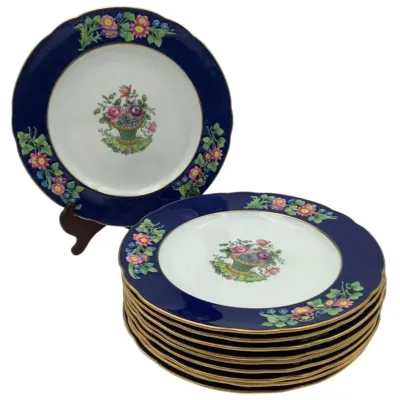 Copeland Spode 10.75” Embossed Flower Plates - Set Of 10