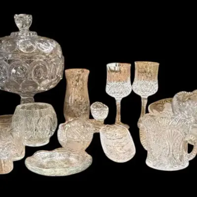Lot Of Clear Glass And Crystal 