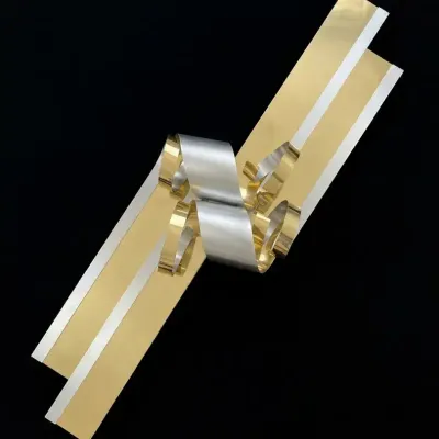 Curtis Jere 1989 Signed Abstract Metal Wall Sculpture Gold Silver Modernist