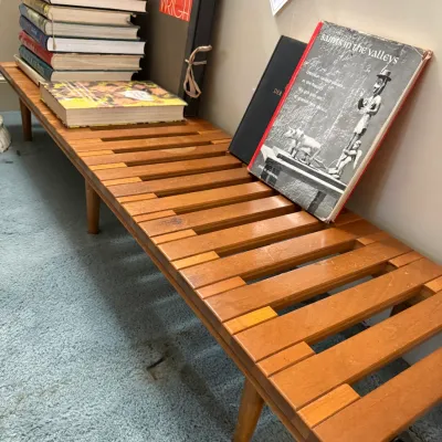 Sale Photo Thumbnail #25: Brown Saltman MCM slat bench