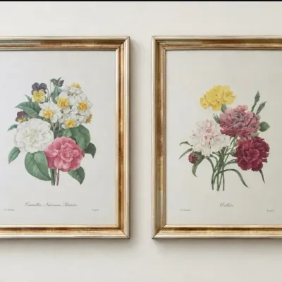 Sale Photo Thumbnail #104: Pierre Joseph Redout Botanical Reproduction Prints Pair w/ Bresler Galleries Label