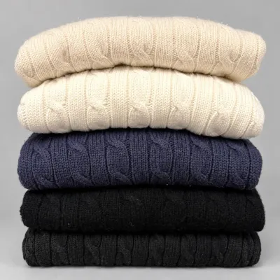 Sale Photo Thumbnail #71: Vintage Ralph Lauren Cashmere & Cotton Cable Knit Sweaters, Small & Medium
