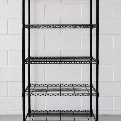 Sale Photo Thumbnail #53: 2 ShelfTech System Black Wire Shelving Pair w/ Five Shelves