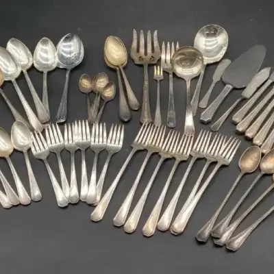 Mystery Lot of Silver Plated & Stainless Steel Flatware