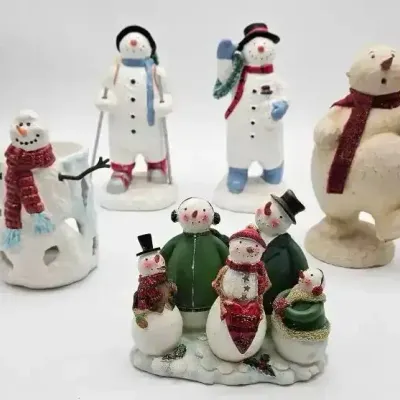 (5) Festive Snowmen Figures