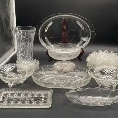 Cut Glass Items- Including Vintage Indiana Glass Candy Dishes