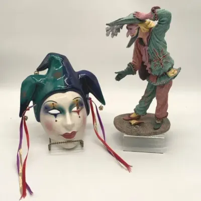 Duncan Royale Clown Figurine and Jester Mask