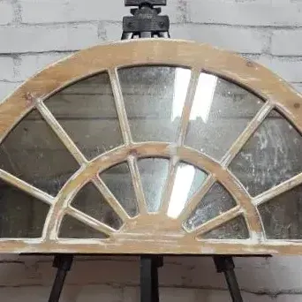 Distressed Wood Arch Wall Mirror 