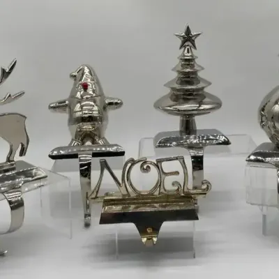 (5) Fireplace Mantle Christmas Stocking Holders