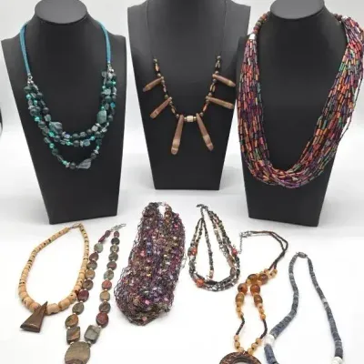 (9) Interesting Costume Jewelry Necklaces 
