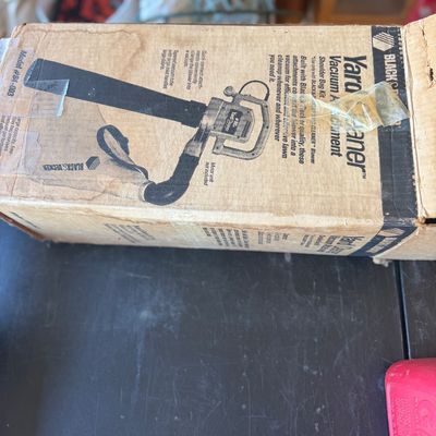 Sale Photo Thumbnail #250: Vintage Black & Decker Yard Cleaner vacuum attachment set in its original box, Model #84-003.