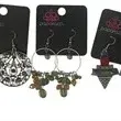 Set of five pairs of Paparazzi costume dangle earrings, new on original black retail tags.