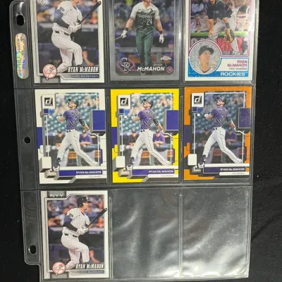 Sale Photo Thumbnail #163: Ryan McMahon 7 Card Baseball Lot Topps Donruss Rockies RC Chrome Parallel