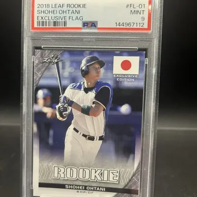 Sale Photo Thumbnail #6: 2018 Leaf Rookie Shohei Ohtani #FL-01 Exclusive Flag Japan PSA 9 MINT Baseball Card
