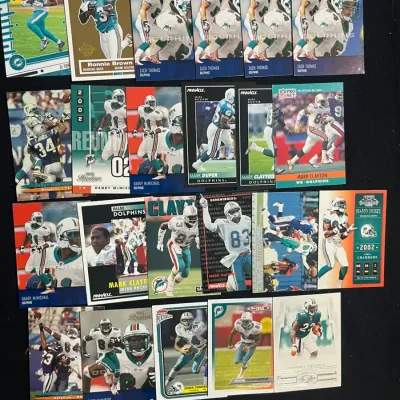 Sale Photo Thumbnail #187: Miami Dolphins Card Lot Zach Thomas Ronnie Brown Chambers Clayton NFL Mix