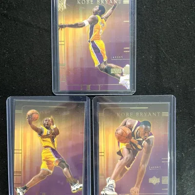 Sale Photo Thumbnail #16: 2000 Upper Deck Kobe Bryant Lakers Basketball 3 Card Lot KB1 KB3 KB8